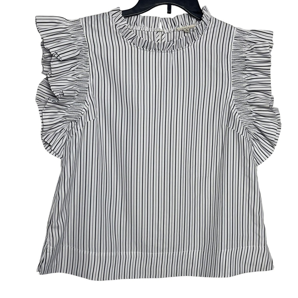Jodifl Ruffle Sleeve Striped Blouse M
